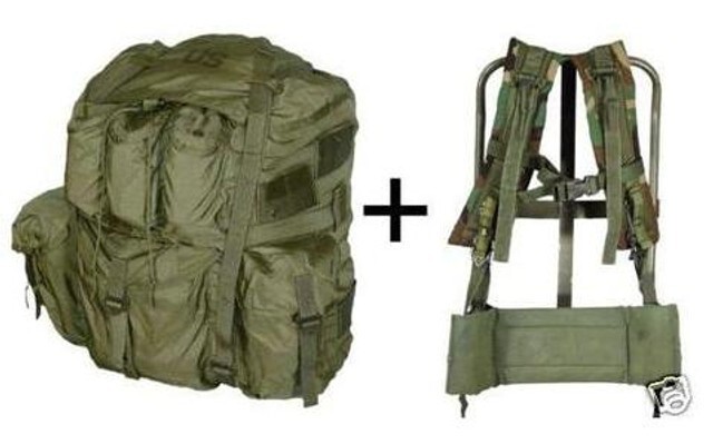 U.S. Armed Forces Large Alice Pack Used w/Frame - Olive Drab - Used/Damaged