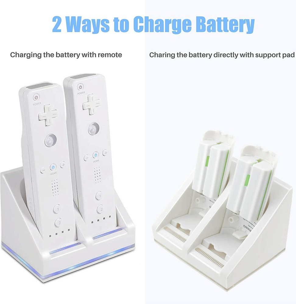 Charging Station Dock + 2pcs 2800mAh Battery Pack for Wii/Wii Remote Controller