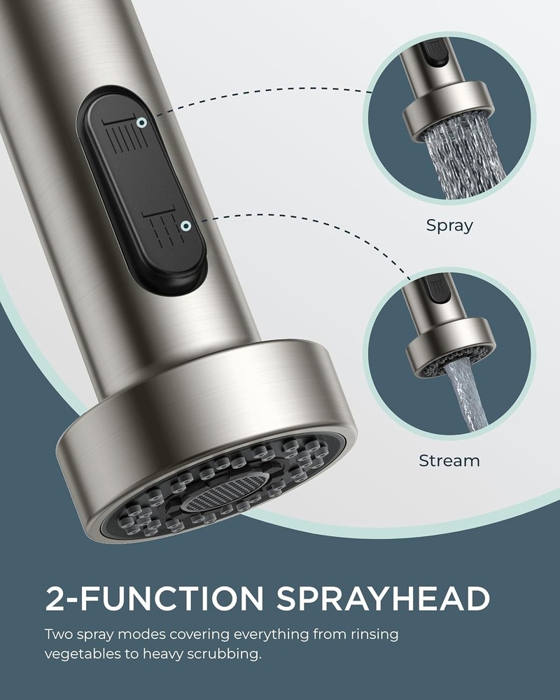 2 in 1 Kitchen Faucet with Drinking Water Filter Brushed