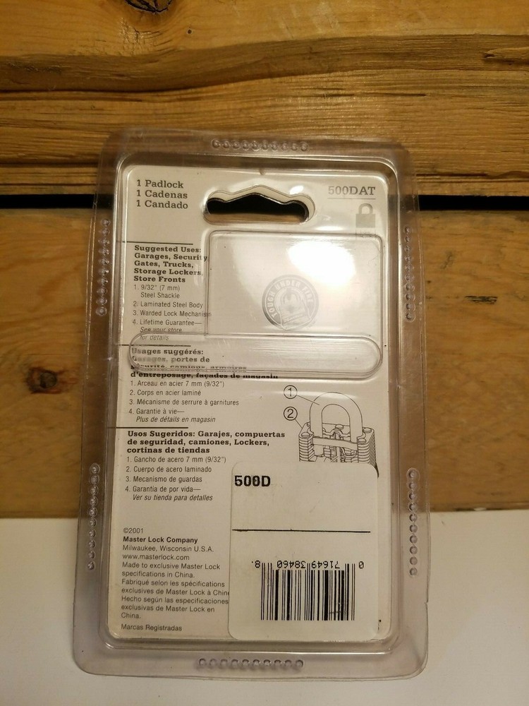 New Master Lock Padlock Laminated Steel w/ Keys