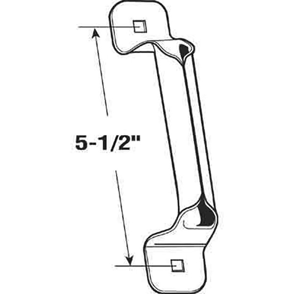 Garage Door Pull Handle 5-1/2" Open Grip Galvanized Steel