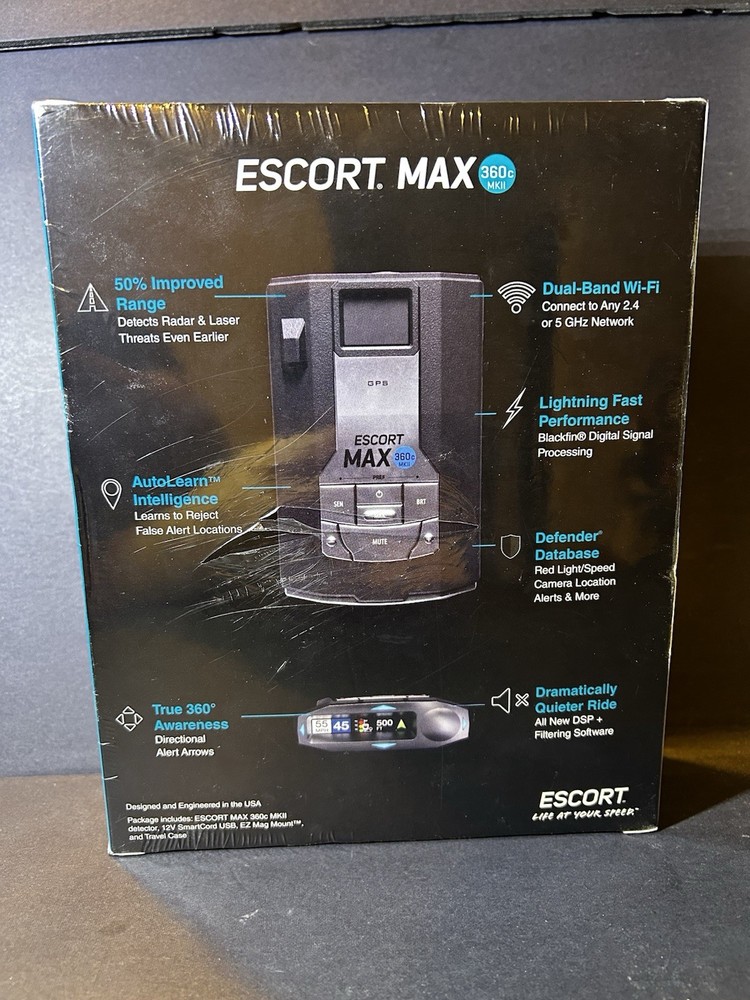 Escort MAX 360c MKII New Laser Radar Detector WiFi Bluetooth Extreme Range
