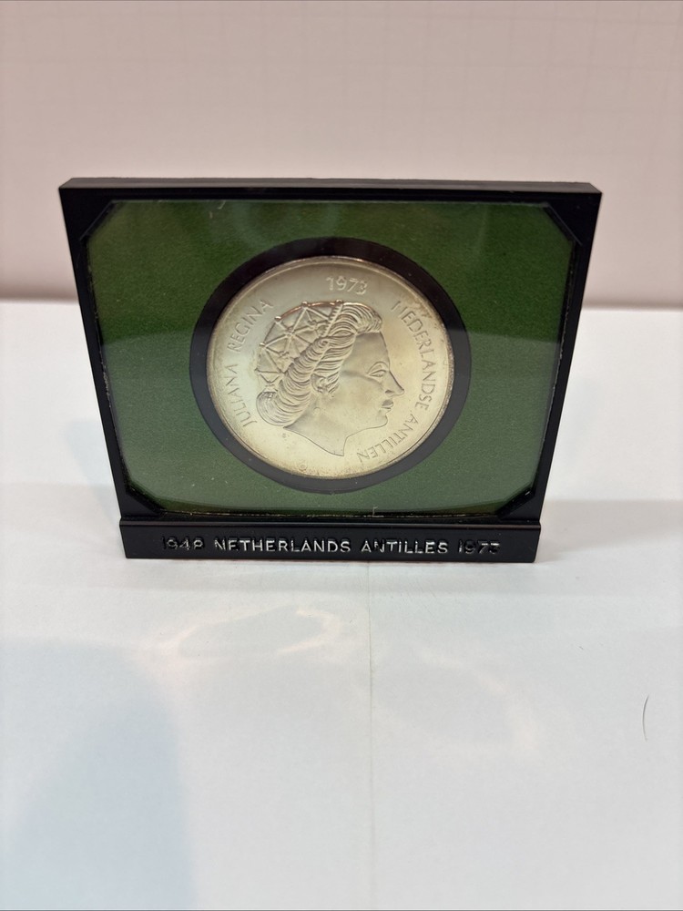 1973 Netherlands Antilles- .925 Silver 25 Gulden