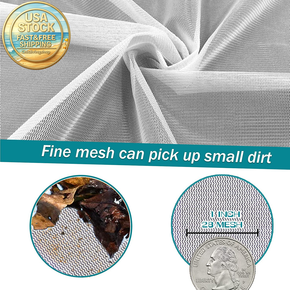 Heavy Duty Pool Skimmer Net Rake 17 Inch Deep Nylon Mesh Tool
