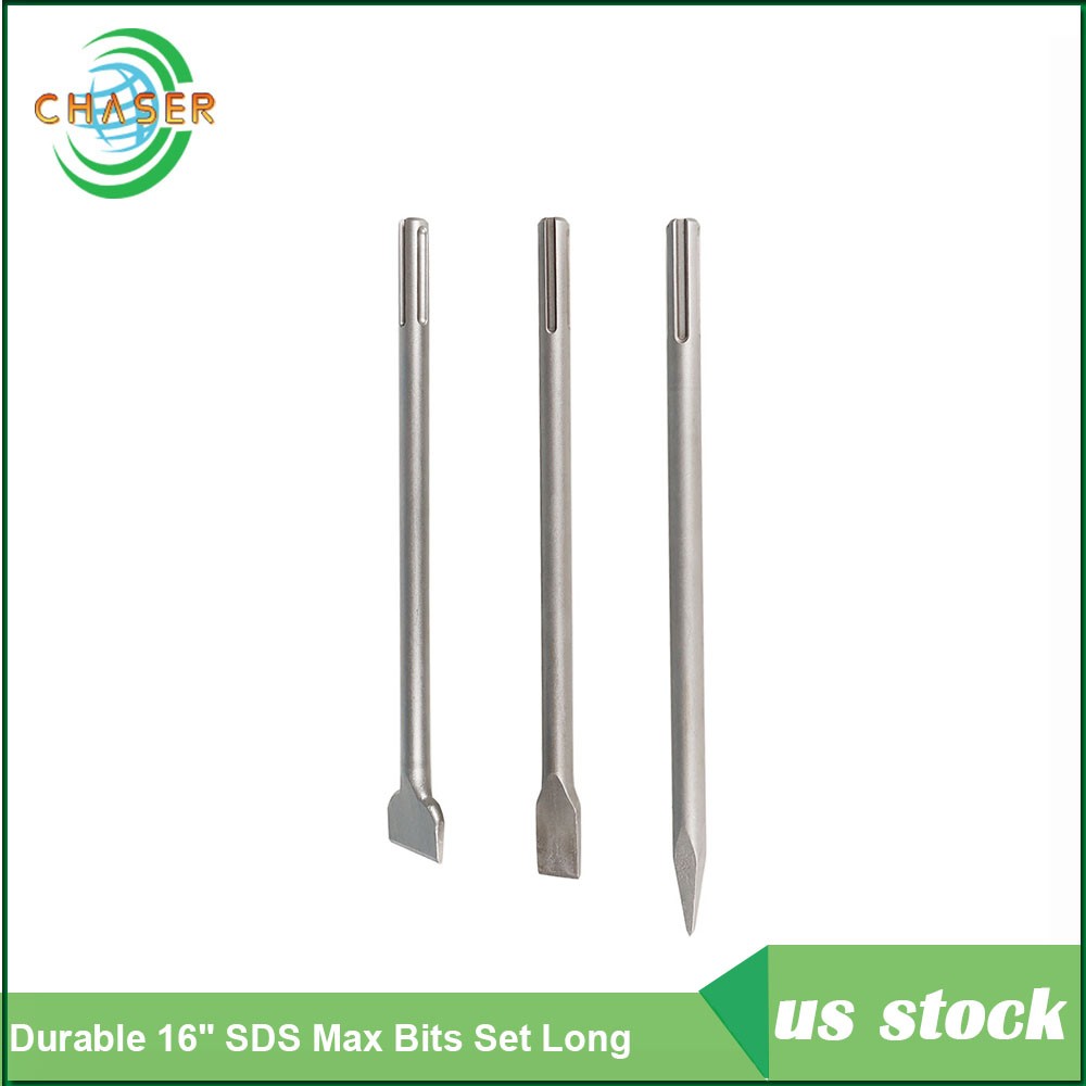 3 Pack SDS 16" Max Chisel Rotary Hammer Drill Chisel Bits Set For Drilling New