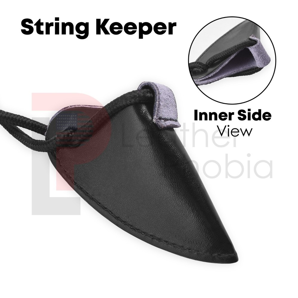 Leather Bow Stringer Black Archery Bowstring Recurve Longbow Replace Rope Tool
