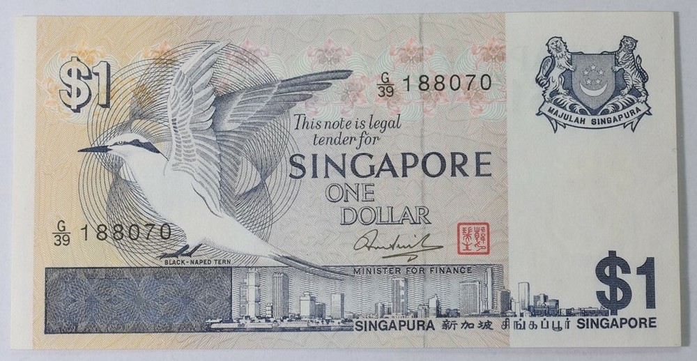 1976 Singapore $1 Note - UNC CAT #9 $8