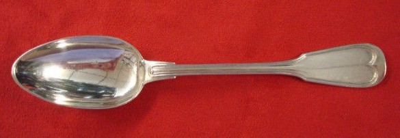 Belgium 800 Silver - Fiddle Thread - 6 Serving Spoons & 3 Forks (#2152)