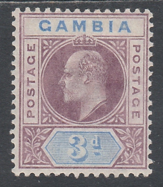 GAMBIA 1902 KEVII 3D WMK CROWN CA