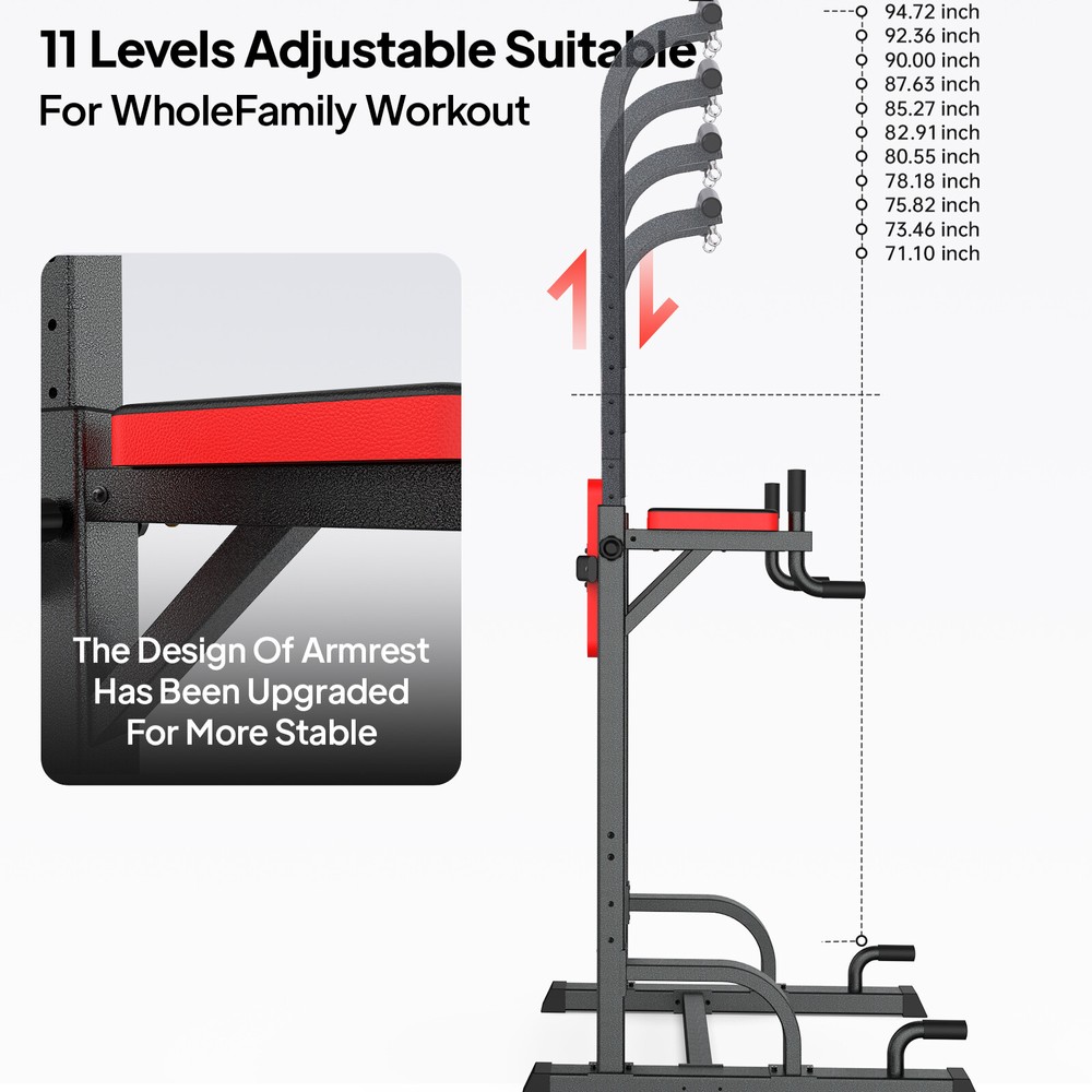 Power Tower MultiFunction Strength Training Dip Station Pull Up Bar Gym Workout