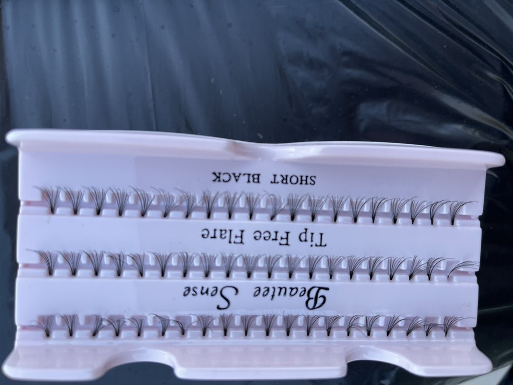 10 PCs False Eyelashes Flare volume 0.7mm short thick cluster