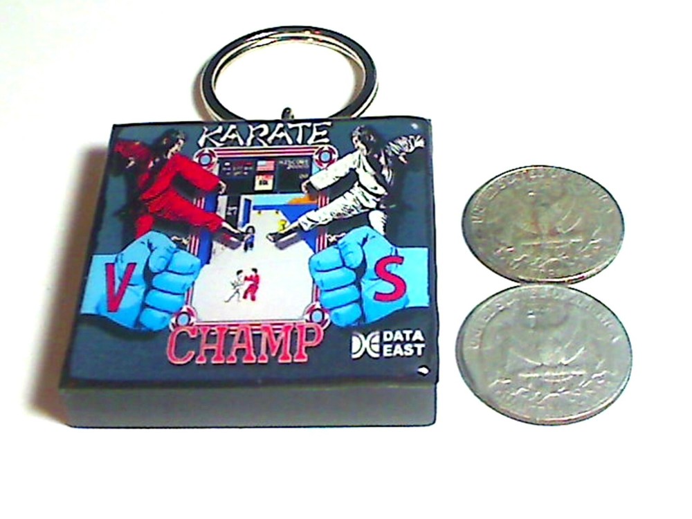 Karate Champ Arcade Coin Door accessory Keychain