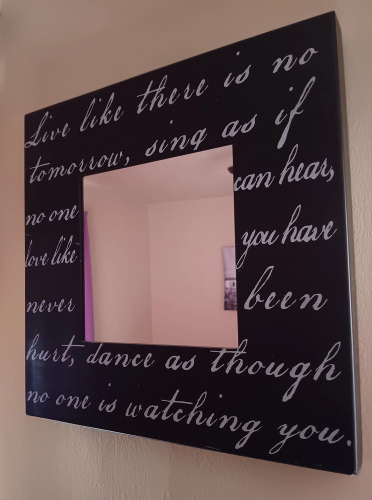Inspirational Quotes Black Framed Mirror