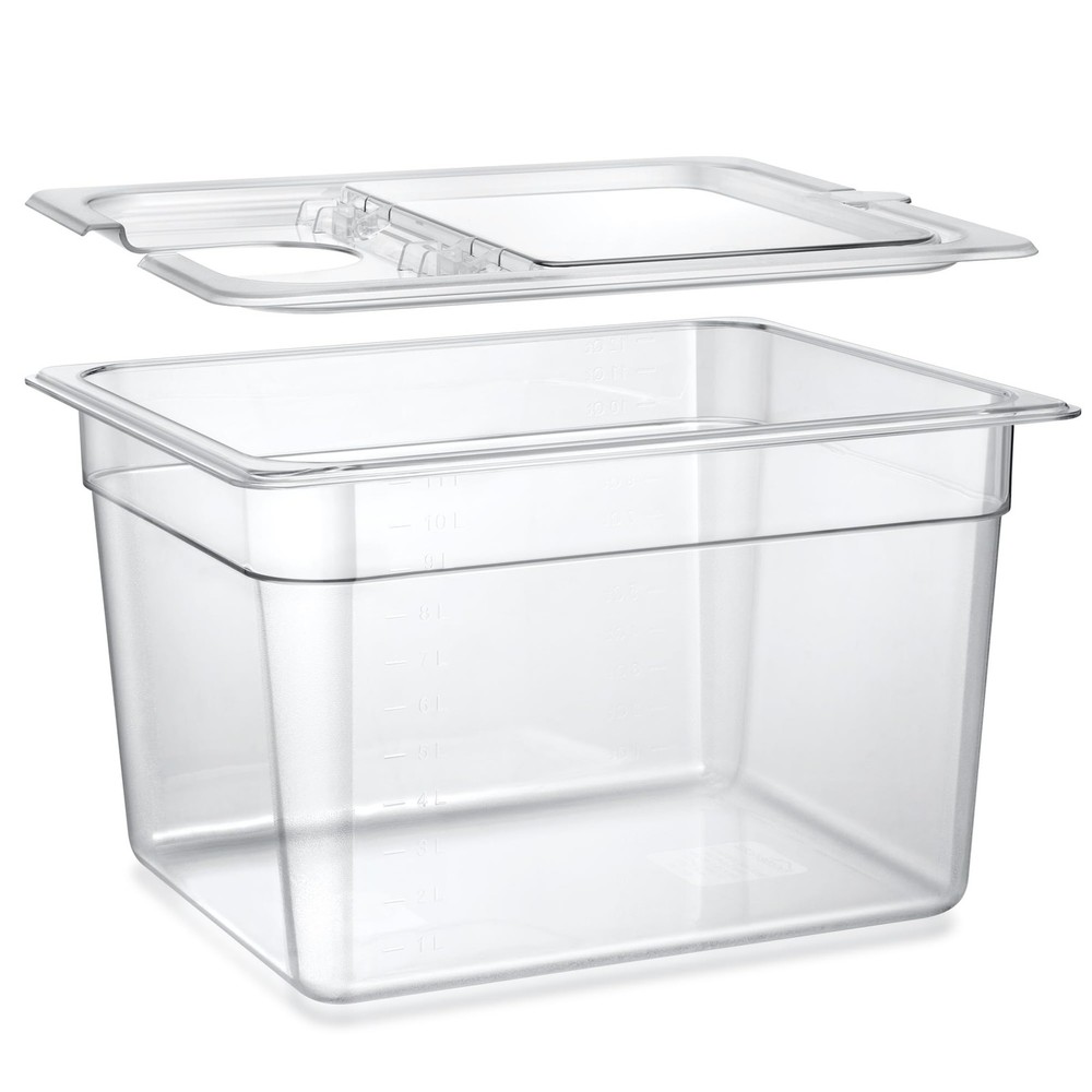 HOMENOTE Sous Vide Container 12 Quart with Universal Collapsible Hinged Lid,S...