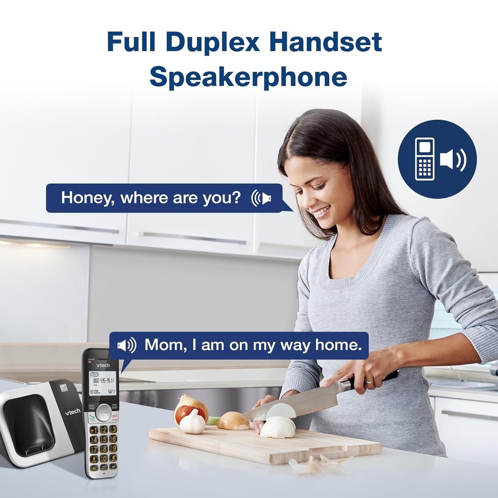 Simple Setup Cordless Phone, Big Buttons, 2 Handsets