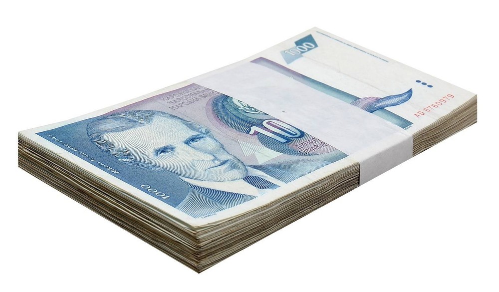 Yugoslavia 1000 Dinara, 1991, P-110, Used X 100 PCS Bundle Pack