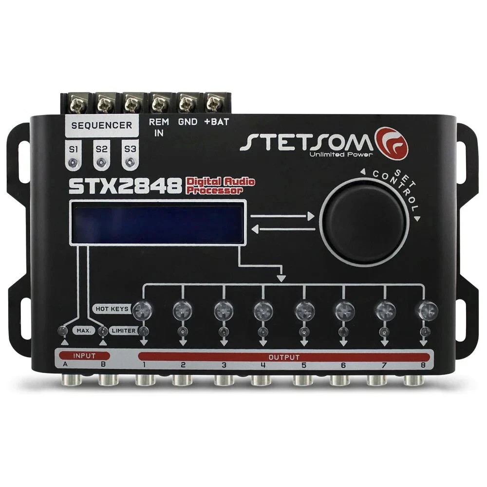 Stetsom STX2848 DSP 8 Channel Car Equalizer Crossover Digital Signal Processor