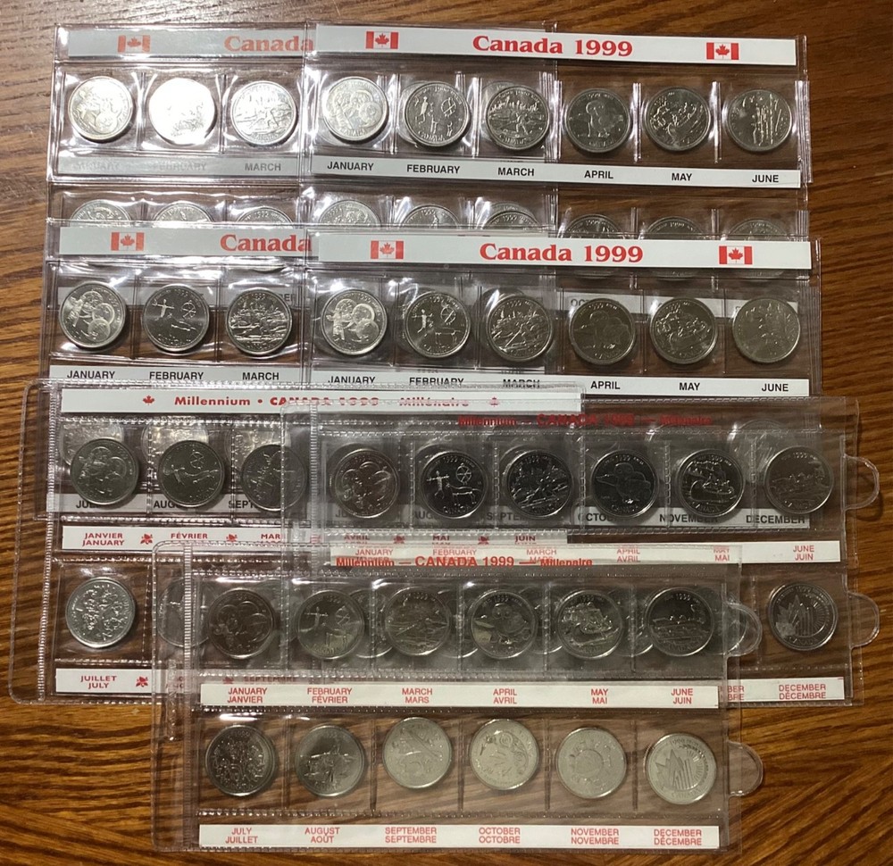 Canada 1999 Millennium 25 Cent Coin Set in Original Pack