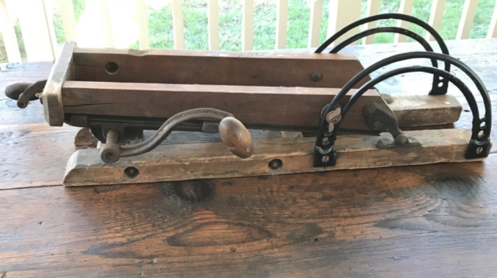 Antique Folding Hand Crank Barn/Post/Beam Drill Boring Machine