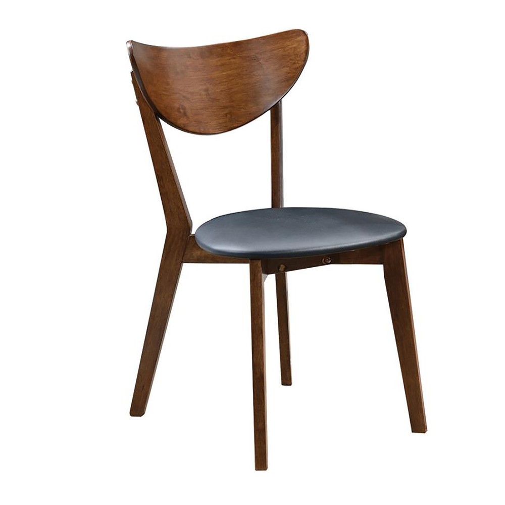 Dark Walnut and Black Open Back Side Chairs
