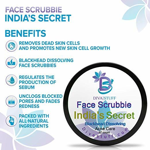 Diva Stuff India's Secret Blackhead Dissolving Face Scrubbies w/Tumeric 12 pack