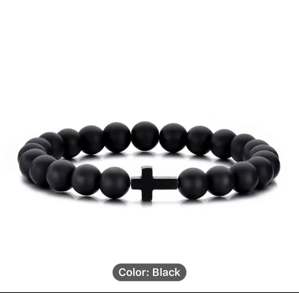 2 Black And White Cross Bracelet