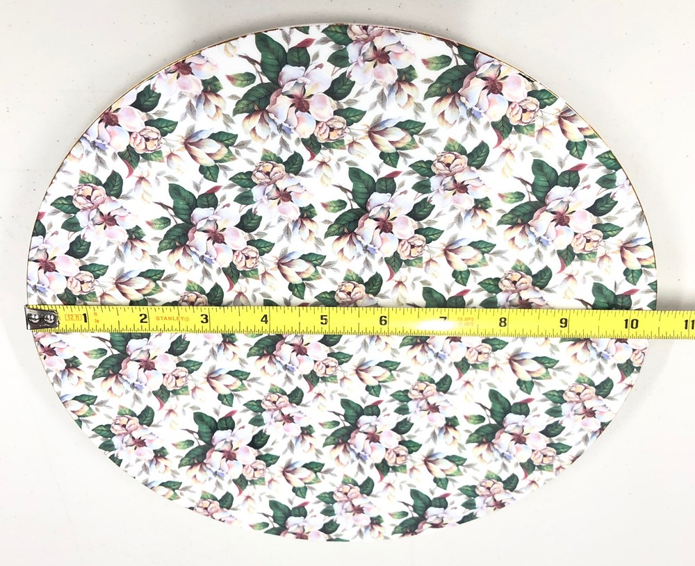 Formalities by Baum Bros Cake Plate Peony Chintz Pattern Collection Gold Rimmed