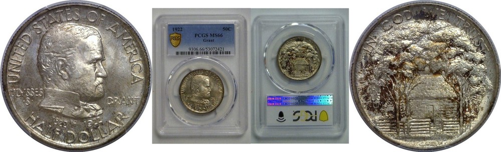 1922 Grant Commemorative Half Dollar   PCGS MS-66