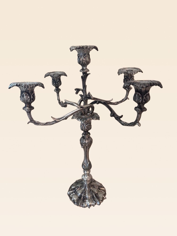Large Rococo Silverplate Candelabras Silver Plated Candle Holders Dining Table