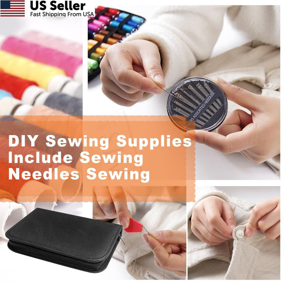 JUNING Sewing Kit with Black Case Portable XL-42 Threads-Black,