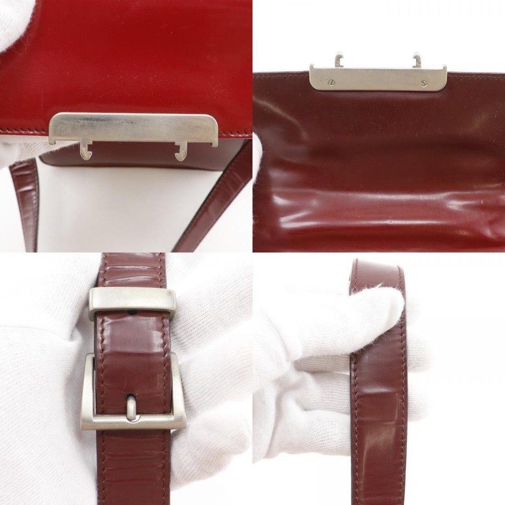 PRADA Gradation Shoulder Bag Red enamel Women