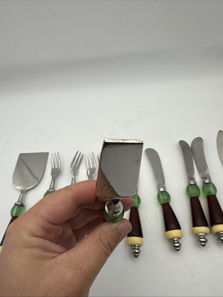 Vintage Lenox 11 Pc Cheese Appetizer Set Forks Spreaders Servers