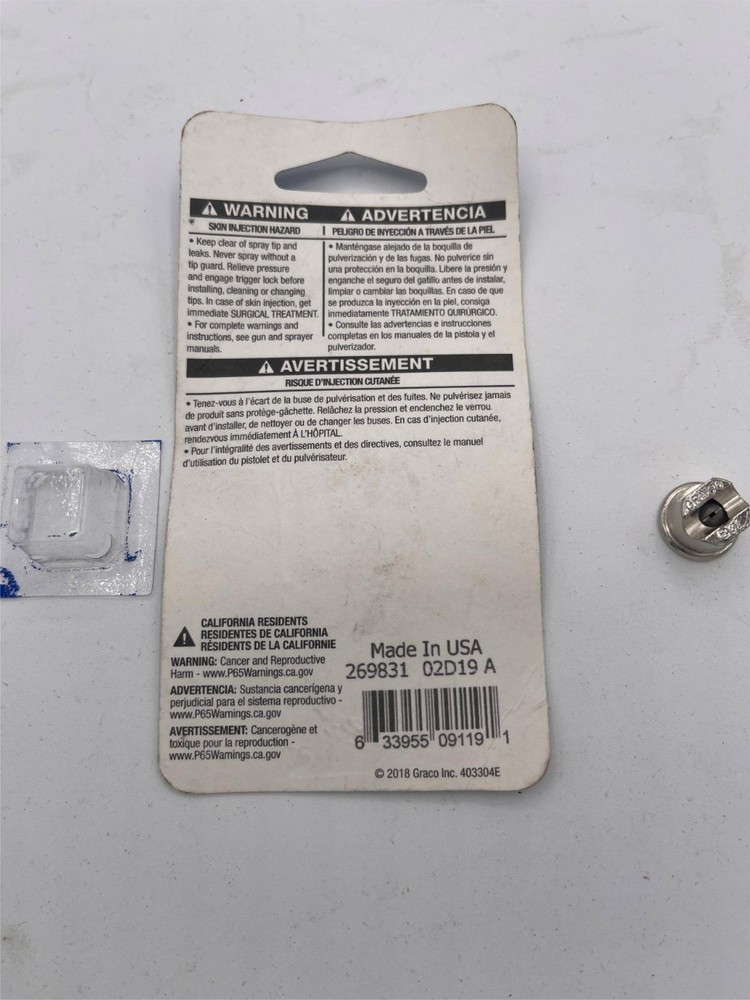 Open Package (unused), Graco Flat Tip 269831