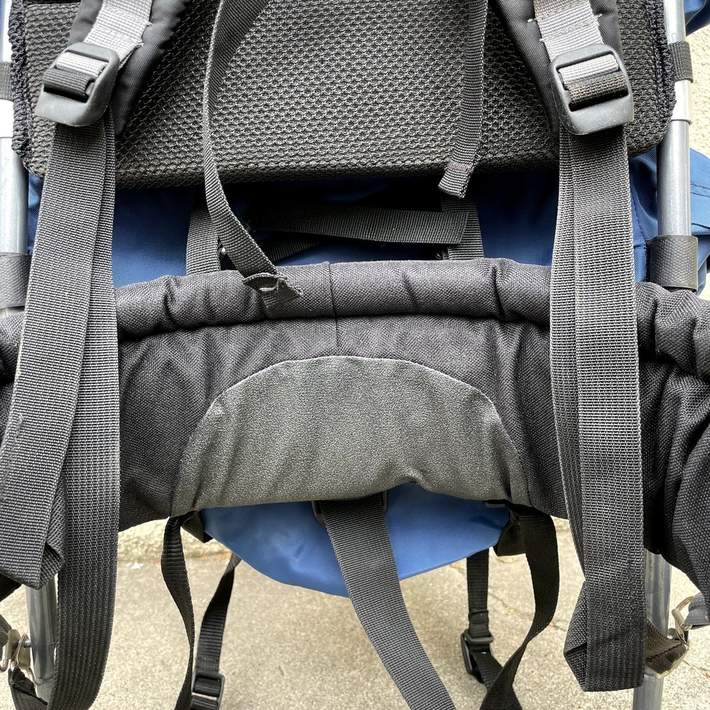 Jansport Ranier TALL Framed Hiking Backpack Blue Grey External Frame