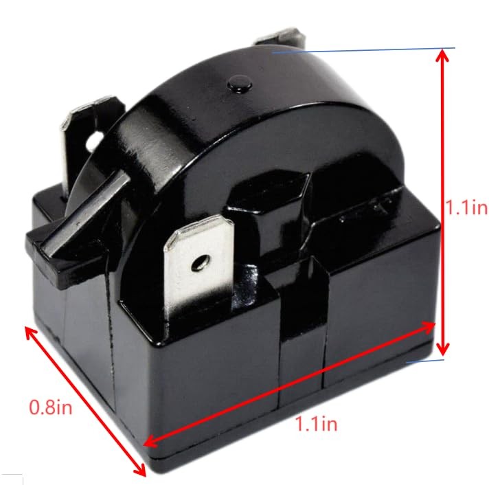 Refrigerator Compressor 4.7 Ohm 3-Pin PTC Starter/Start Relay and Overload...