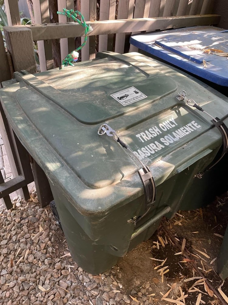 Bear Proof Trash Can Lock Set - 96 Gallon Outdoor Garbage Bin Straps
