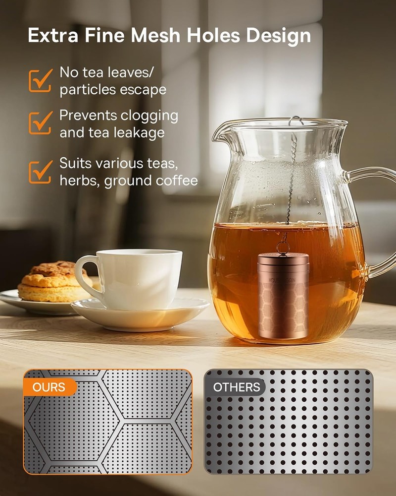 Tea Infusers, Extra Fine Mesh Tea Strainers for Loose Tea, Updated Slim Threa...