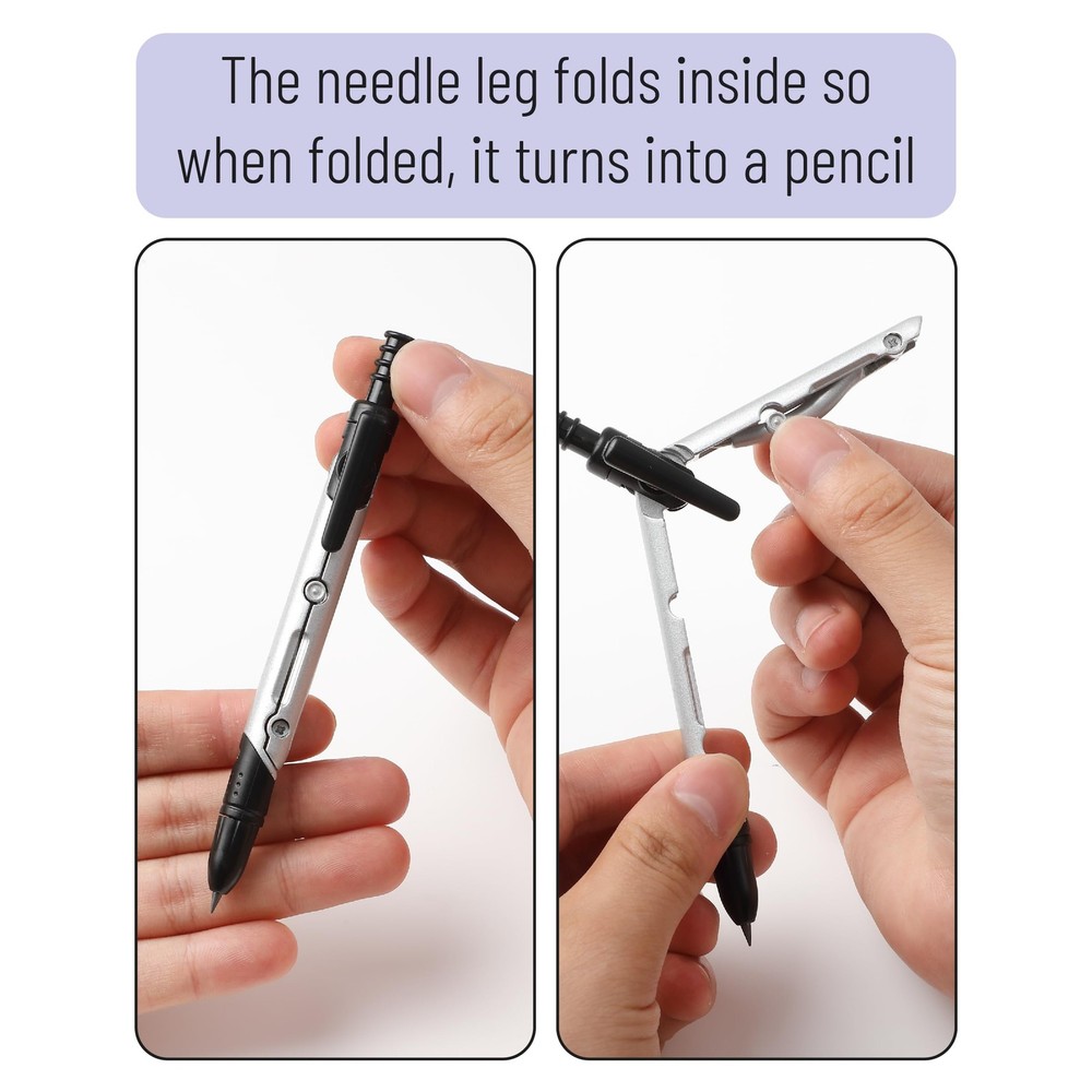 Convertible Compass, Extra Lead Refills, Compass Geometry Tool, Compass Drawing