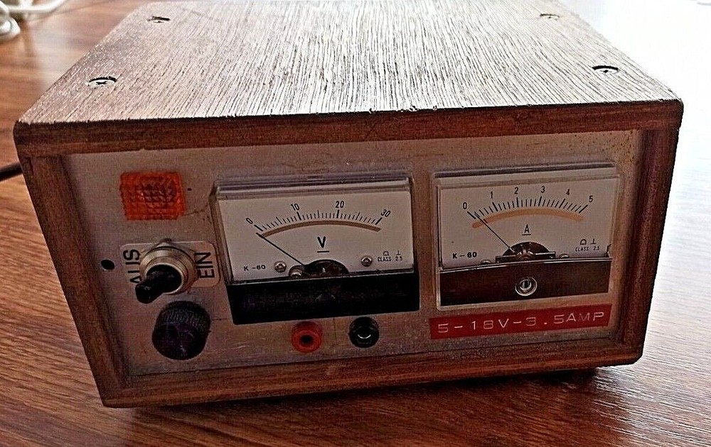 Vintage homemade voltmeter-ammeter. Works