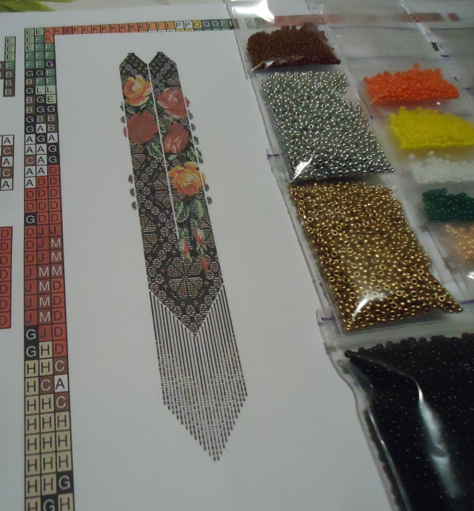 Kit for making a necklace gerdan. Beading Loom Pattern. #C21
