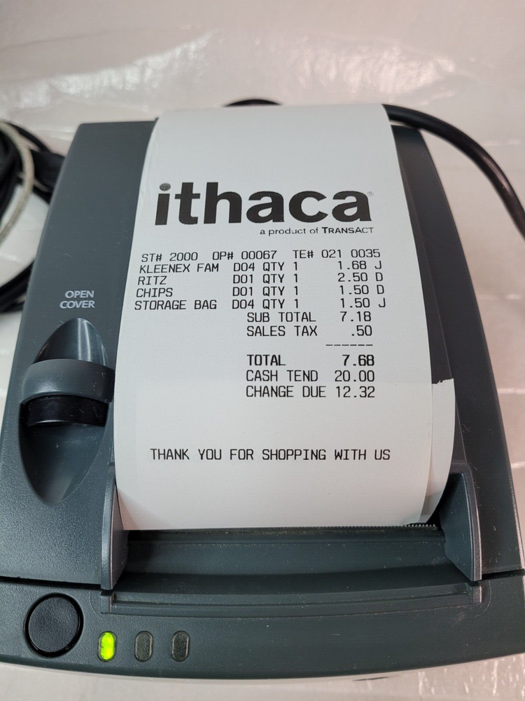 TransACT Ithaca 280S-9-DG Serial Receipt Printer 280-SL Tested Working