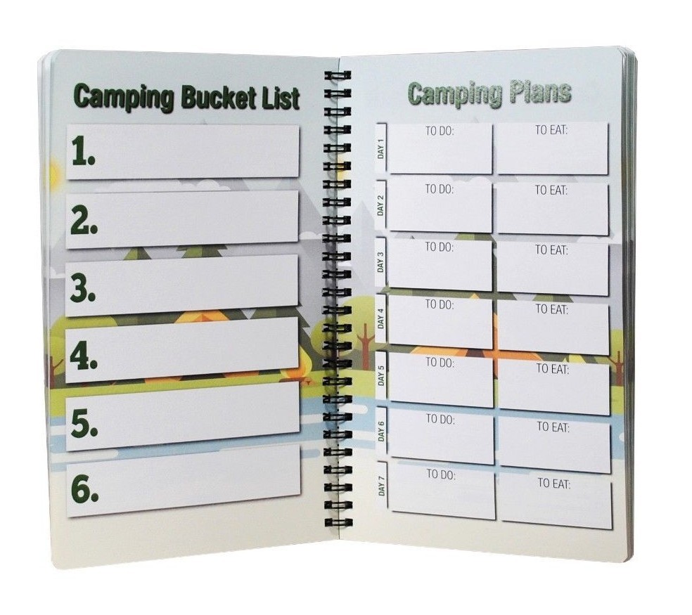 Camping Planner and Scrapbook, 5 Trips, 20 Page Protectors, Wire Bound