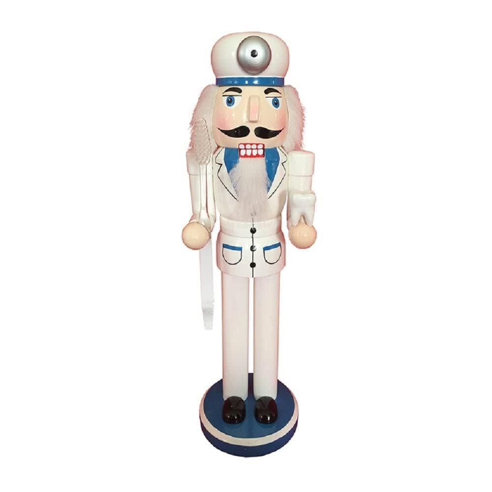 Santa's Workshop 14'' Dentist Nutcracker 14 White Wood Medium