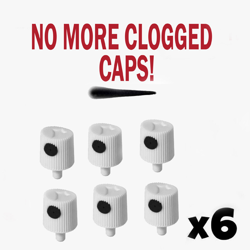 Testors Model Spray Paint Replacement Spray Caps (6) Pack - Gloss Black