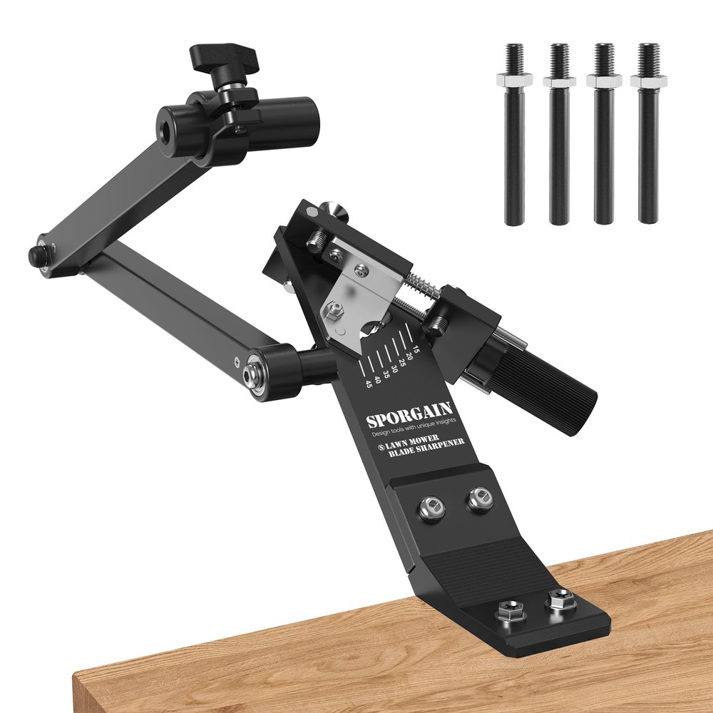 [Updated] Lawn Mower Blade Sharpener 15°-45° Adjustable Frame with Ball Beari...