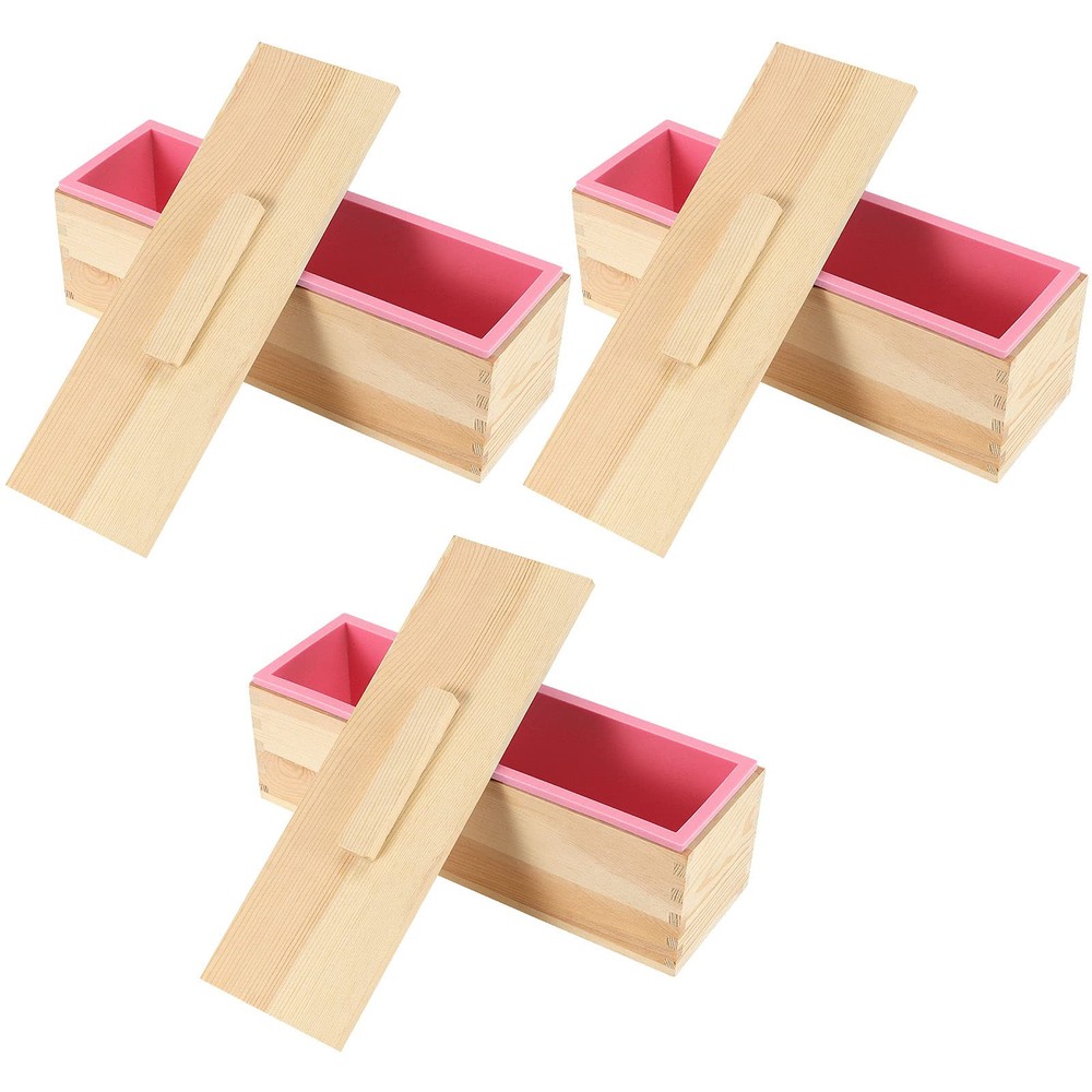 3 Set 42 oz Silicone Soap Loaf Mold, Flexible Rectangular Silicone Soap Mold,...