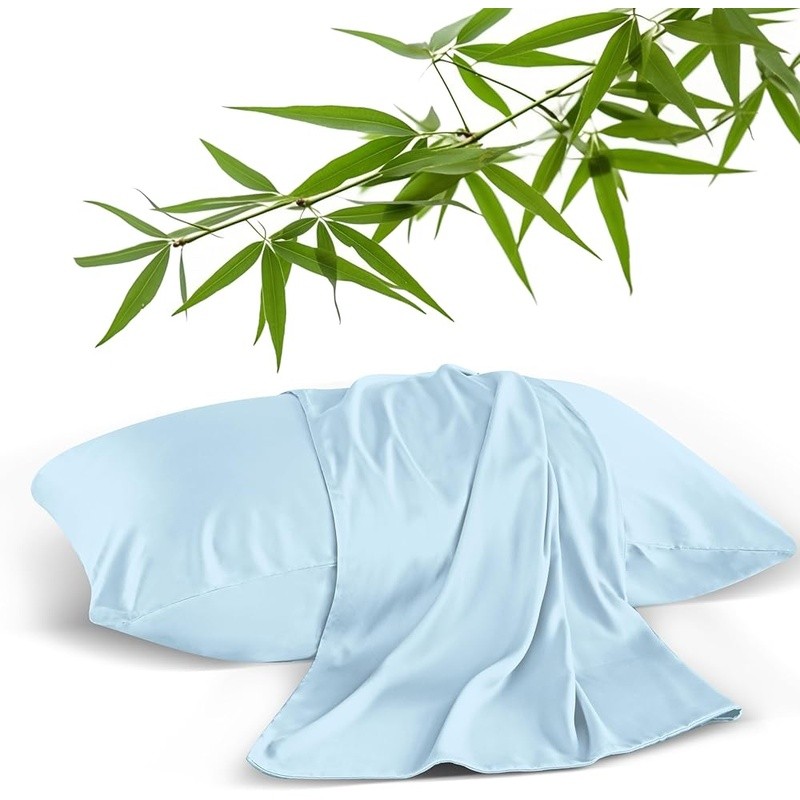 Breathable Bamboo Viscose Pillowcase Set Zippered Smooth Soft Cool 4-Pack New