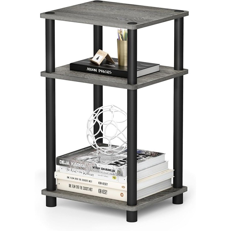 Modern Compact 3-Tier Wooden End Side Table Nightstand End Table Small Spaces