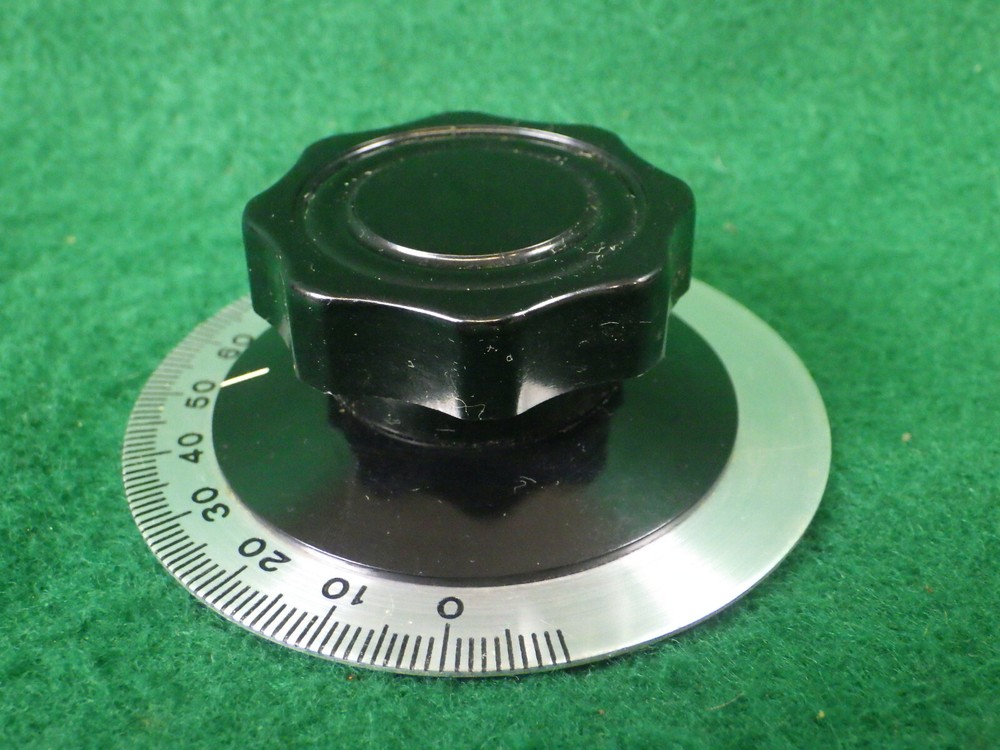 Vintage Variac/Autotransformer dial Black bakelite knob, with pointer, scale 3"