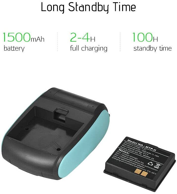 Mini Portable Bluetooth Thermal Label Receipt Printer 58mm Wireless POS